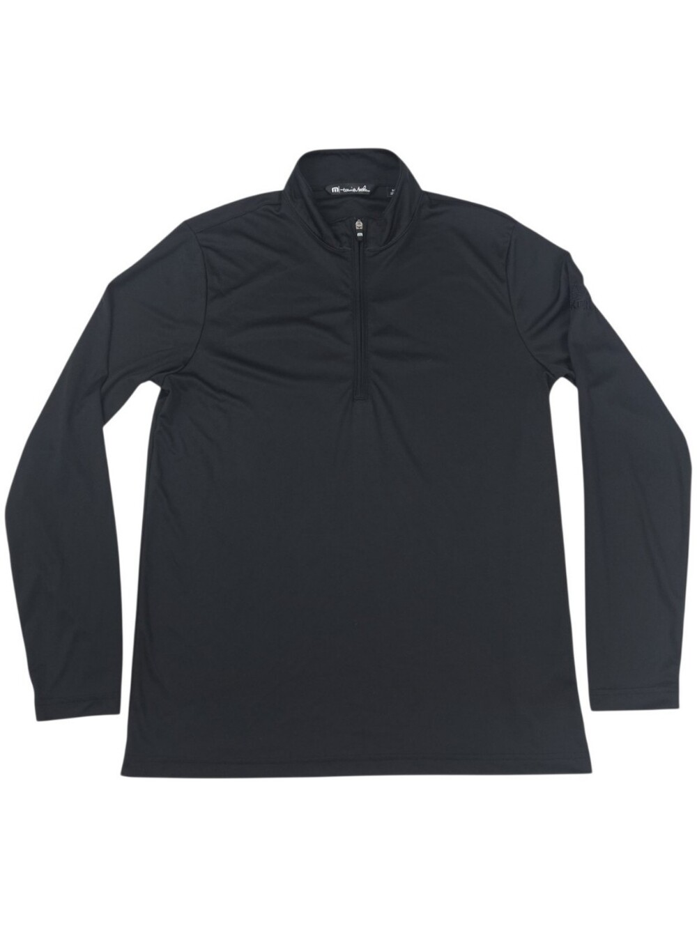 Travis Matthew Coto Performance 1/4 Zip Pullover Mens M Black Long Sleeve Golf